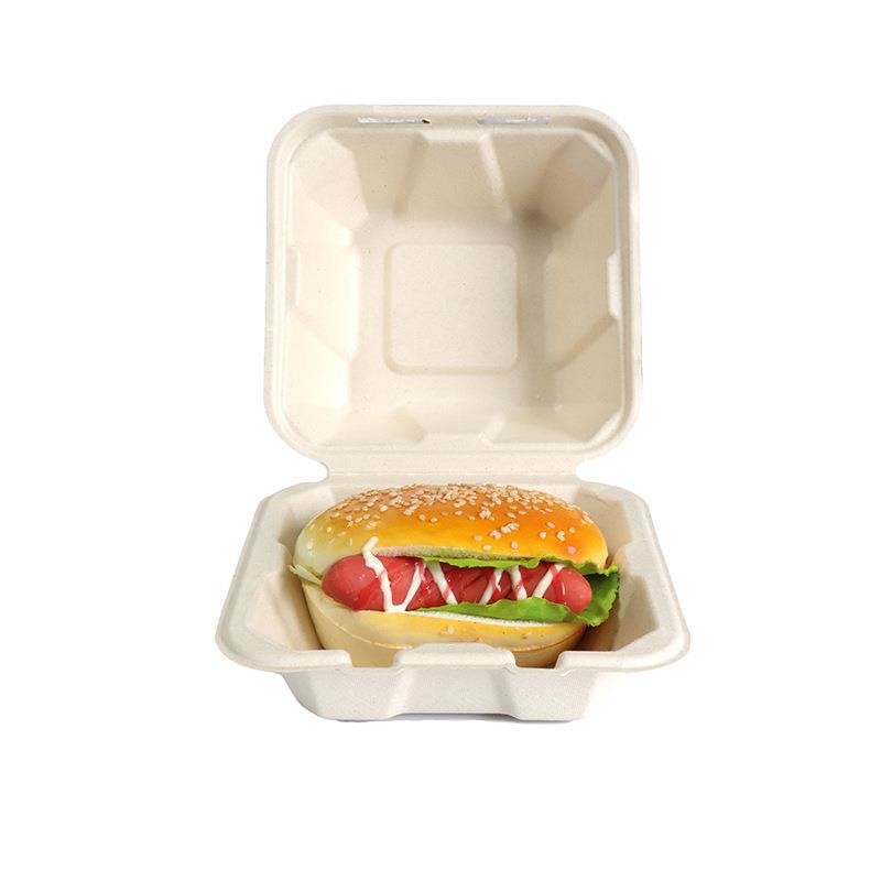 Biodegradable Greaseproof Take Out Container For Cake Hamburger