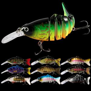 Wholesale 10 Colors 12CM/23g 3D Eyes Plastic Bait Submerged Minnow Seven Multi Jointed Fishing Lure from china suppliers