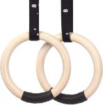 gymnastic rings wood 32mm Wooden Gym Rings with Enhanced Flexible Buckles &