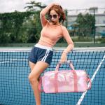 Water Resistant Polyester Metalic Pink Color Overnight Weekender Gym Dance Bag