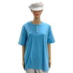 Cleanroom 99% Cotton+1% Carbon Fiber Blue Unisex ESD Anti-static O-neck T-shirt