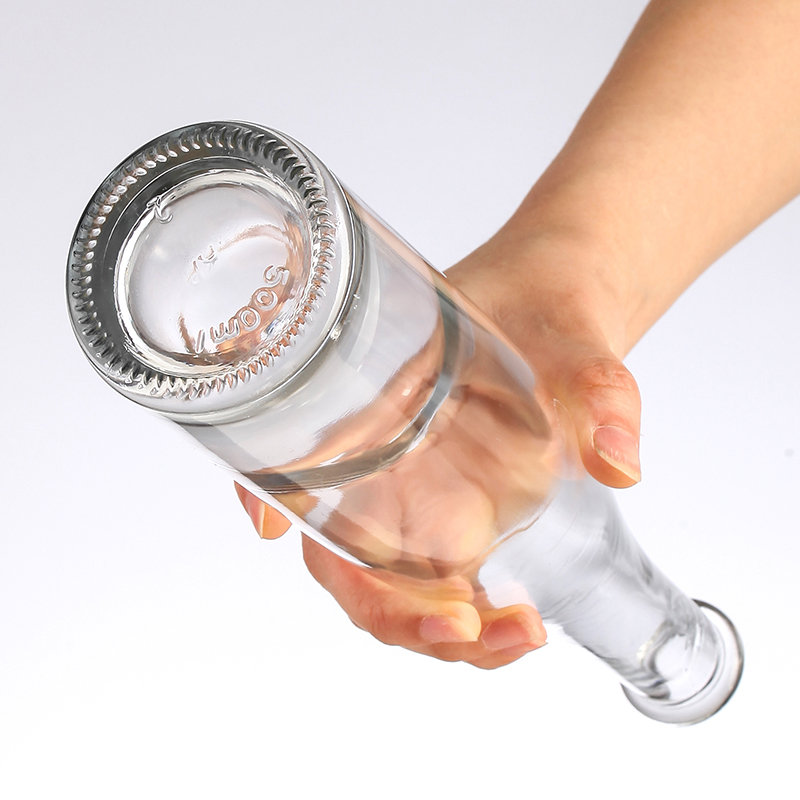 Clear 750ml Tequila Empty Wine Bottle with Lid and Hot Stamping Surface Handling Tesla