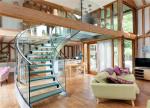 U Channel Curved Deck Stairs Designs Glass Railings System Screw Bolted
