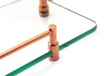 Zinc Alloy and Crystal Bathroom Accessory Single Glass Shelf Plate Rose Gold