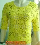 Crochet Sweaters, Women Fashion All-match Contrast Color Knitted Tricot Summer O