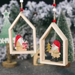 Wholesale Wooden Christmas decorations Three-dimensional painting Santa Claus display Creative Christmas tree decorations from china suppliers