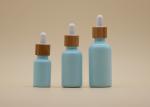 Color Coating Sky Blue 15ml 30ml Essential Oil Bottles With Bamboo Dropper
