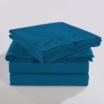 Ready to Ship Luxury Scroll Flowers Embroidery Bed Sheet in Soft Brushed