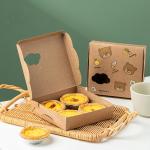 Eco Friendly Kraft Paper Fold Food Packaging Boxes for Bakery Boxes Cookie Box