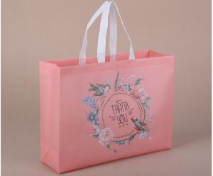 Wholesale Color Printed Non Woven Tote Bags With Logo Customized , Non Woven Fabric Shopping Bags from china suppliers