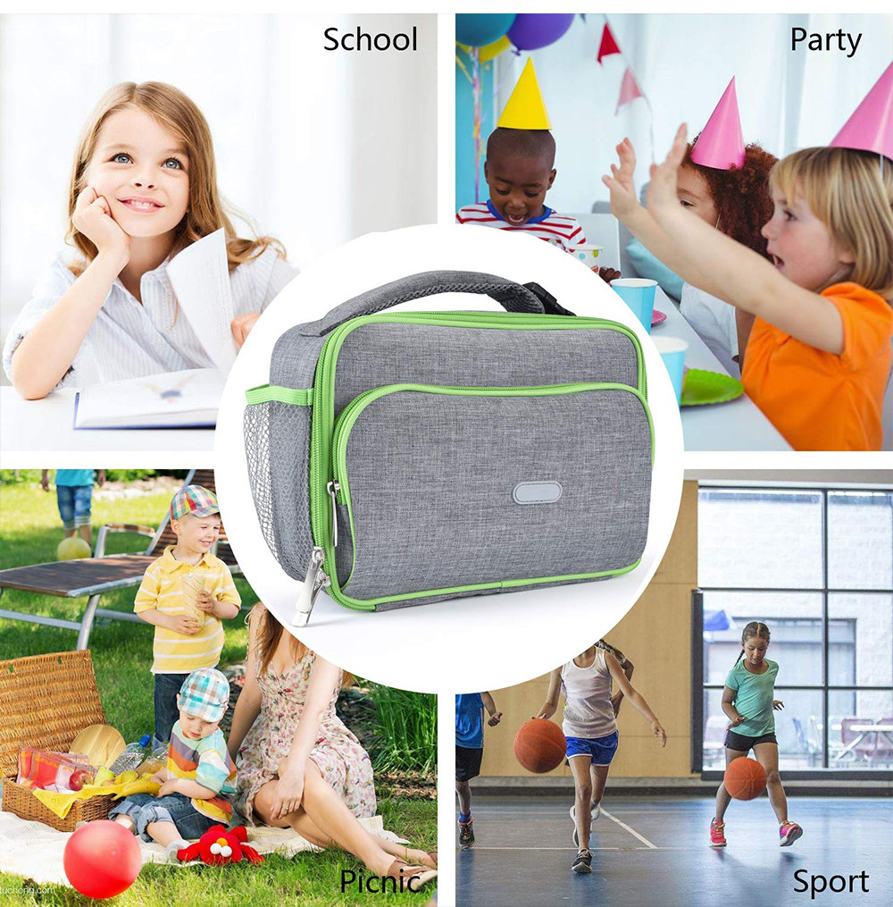 Reusable Durable Soft Leakproof Thermal Lunch Bag for School Work Office