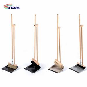 Wholesale 97cm Standing Broom Dustpan Wooden Handle Horsehair Bristles Iron from china suppliers