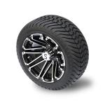 12 Inches Machiend/Black Golf Cart Wheels And 215/35-12 DOT Street Tires Combo 4