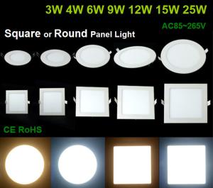 Wholesale New Design 3W/ 6W / 9W / 12W / 15W/ 18W LED round Panel Light Aluminum Alloy+PMMA Cover from china suppliers