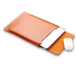 Office PU Laptop Sleeve Leather Bag Embossing Logo 15 / 16 Inch For Macbook Pro