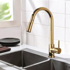 Wholesale Electroplating Stainless Steel Pull Down Kitchen Faucet Commercial Sink Tap from china suppliers