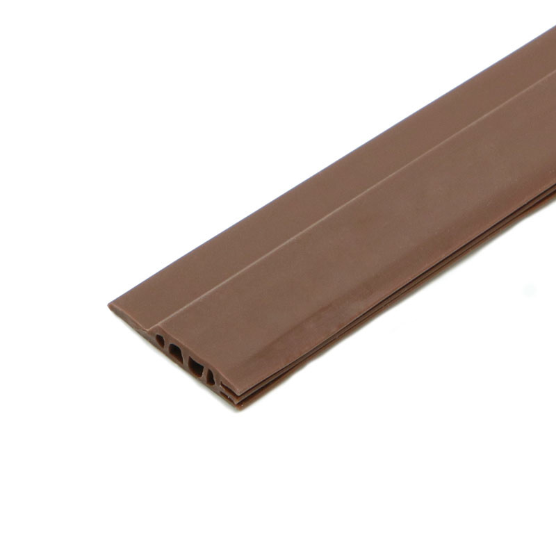 Brown Silicone Weather Stripping Acoustic Rubber Door Bottom Seal Strips 1000mm