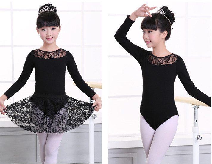 New Children Latin Dance Dress Long Sleeve Lace Sequin Kids Latin Dresses Girls Stage Performance