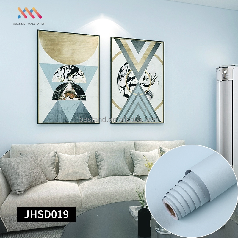 Removable DIY Plain Light Grey Wallpaper 60cm*10m Adhesive Vinyl Wallpaper