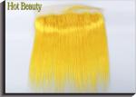 Customized Yellow Human Hair Virgin Lace Frontal Straight Durable Swiss Lace