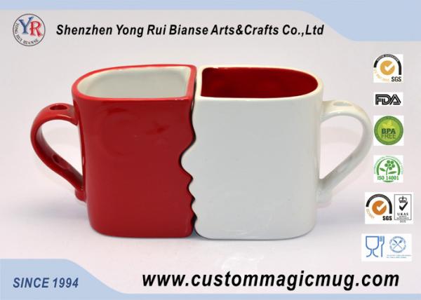 Eco Friendly Mugs Handle Mug Couples Coffee Mugs Lover Cup DIY Available Red