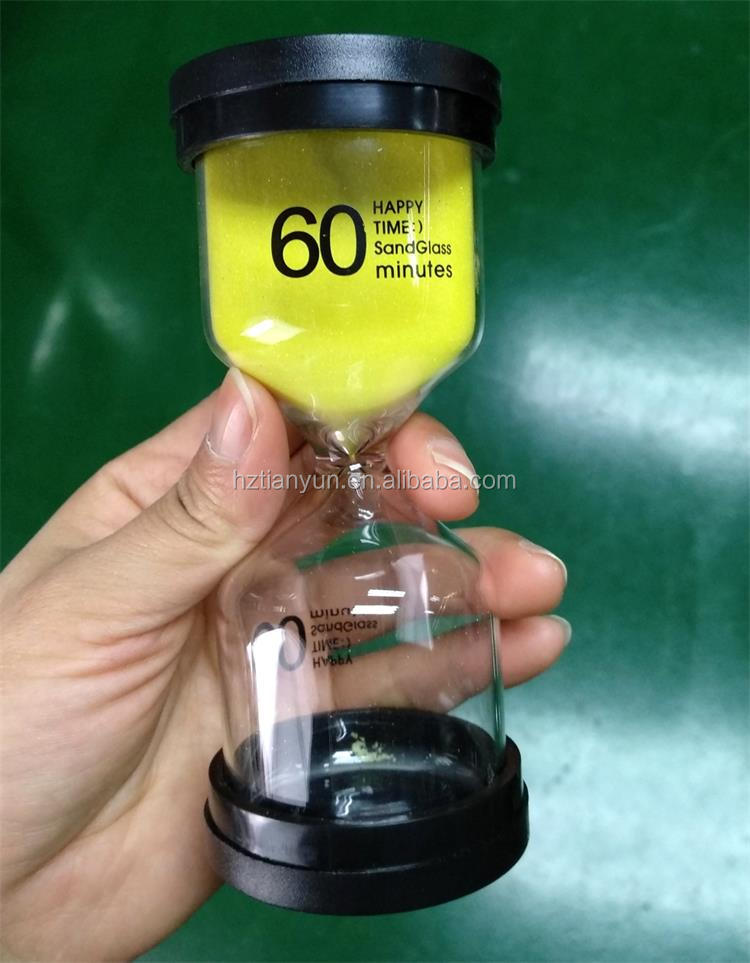 Black Cover Hour Glass Egg Timer 1 Minute - 24 Hours Sand Clock Hourglass