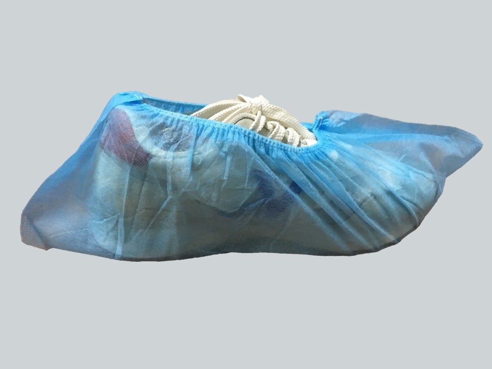 Blue PP 15*40cm disposable surgical shoe cover ,made by machine,short delivery time