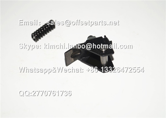 offset printing machine part GRIPPER HOLDER&SPRING metal tail-width 12mm black 2 pieces