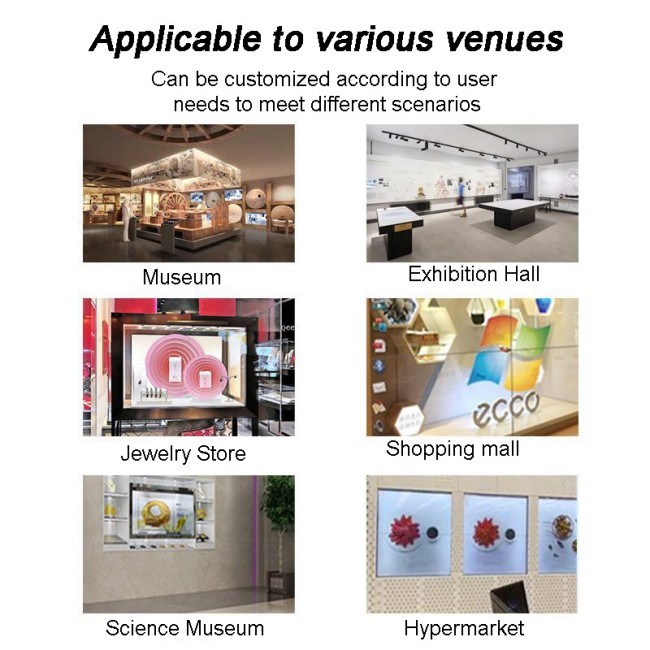 4K Ultra HD Resolution 55-inch Transparent LCD Display Cabinet for Touch Interactive Experience