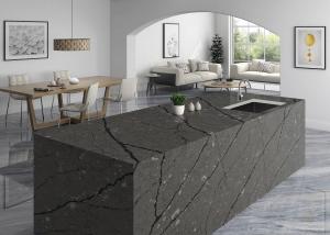 Wholesale Light Grey Quartz Floor Tiles Black Modern Quartz Countertops Heat Resistance from china suppliers