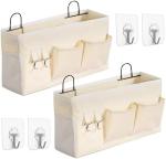 2PCS LARGE WALL HANGING STORAGE BAG, DOOR CLOSET LINEN FABRIC POCKETS ORGANIZER,
