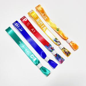 Wholesale Customization Logo Polyester Woven Cloth Wristbands Concert Promotion Events Gift Adjustable Length from china suppliers
