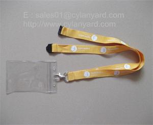 Wholesale Discount plastic badge holder lanyard with plastic breakaway, polyester ribbon, from china suppliers