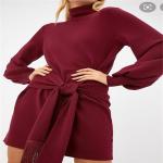 winter Ladies Long Sweater Dress black navy Turtleneck Sweater Outfit