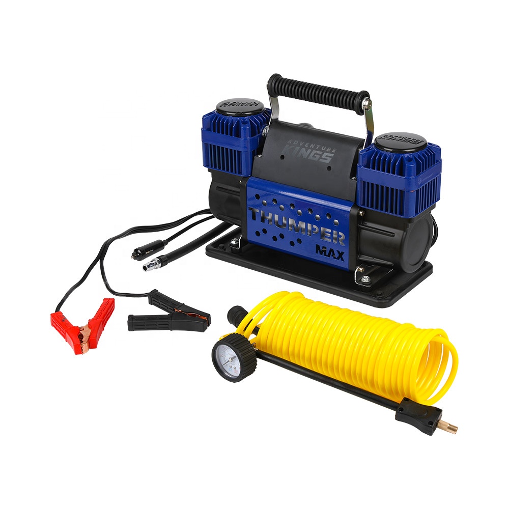Blue Heavy Duty Double Cylinder 160LPM 4x4 Tire Inflator Pump 12v Car Air Compressor