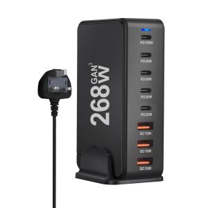 Wholesale 268W GaN USB Type C Fast Charger Multi Ports PD QC4.0 For Desktop Mobile Phone from china suppliers