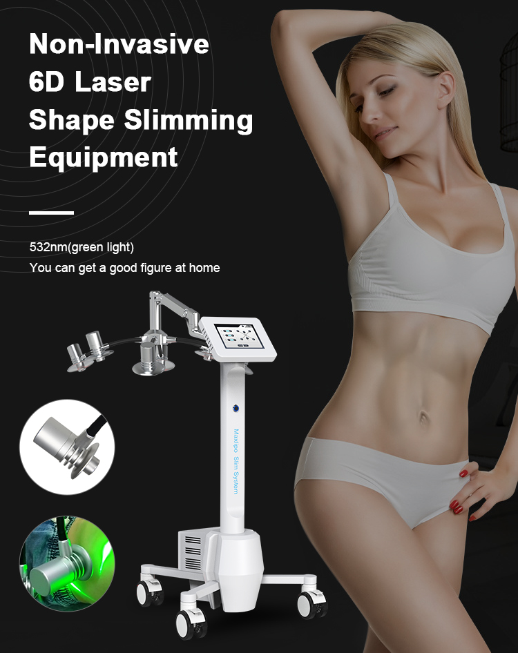 Fat Removal Non Invasive 8D Laser Therapy Machine Dual Wavelength 532nm 635nm Red And Green Light