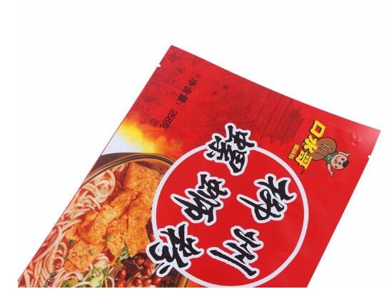 Full Printing three side sealed food grade PET plastic packaging bags for noodles packing