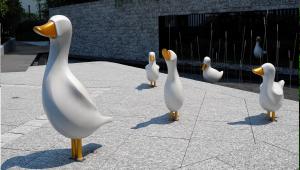 Wholesale Popular Outdoor Metal Animal Sculptures , Duck Metal Animal Ornaments from china suppliers