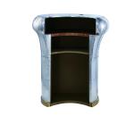 Antique Leather Counter Height Stools Aluminium / Brass Sheet Cover Full