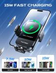 Fast 15W Wireless Car Charger Phone Holder Fireproof For IPhone 15 12 11Max