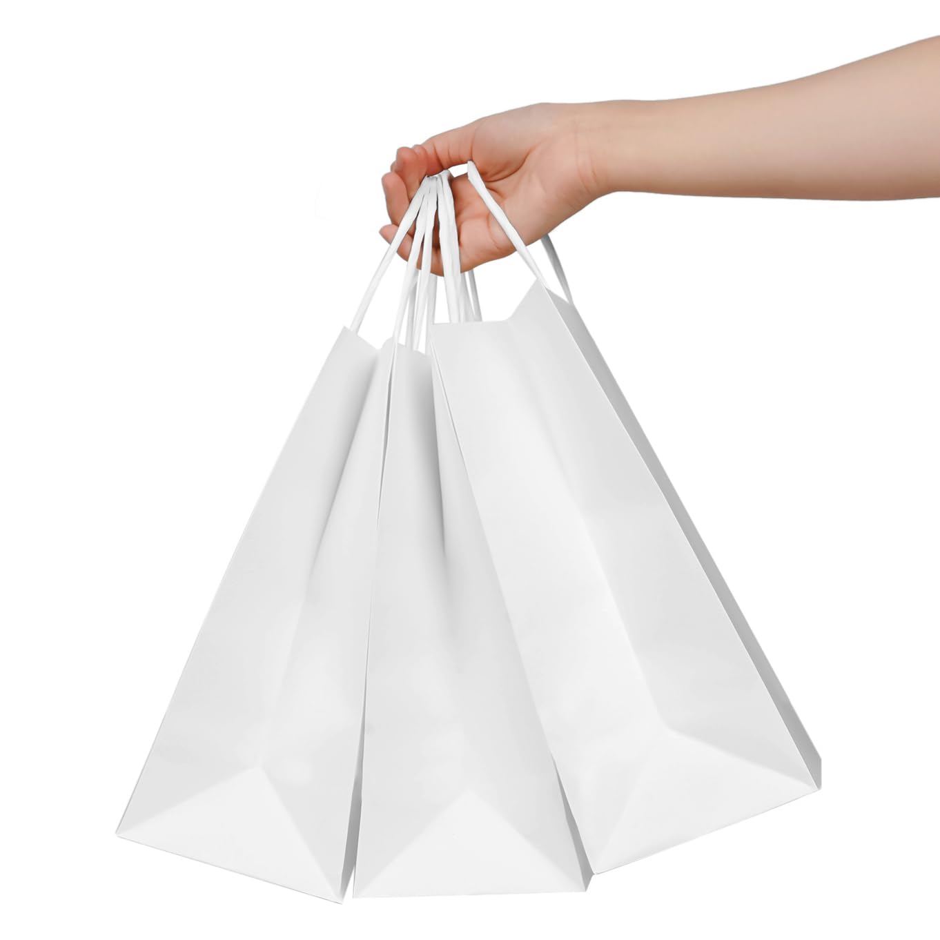 Custom Color Accepted Luxury White Gift Shopping Jewelry Package Kraft Paper Bag