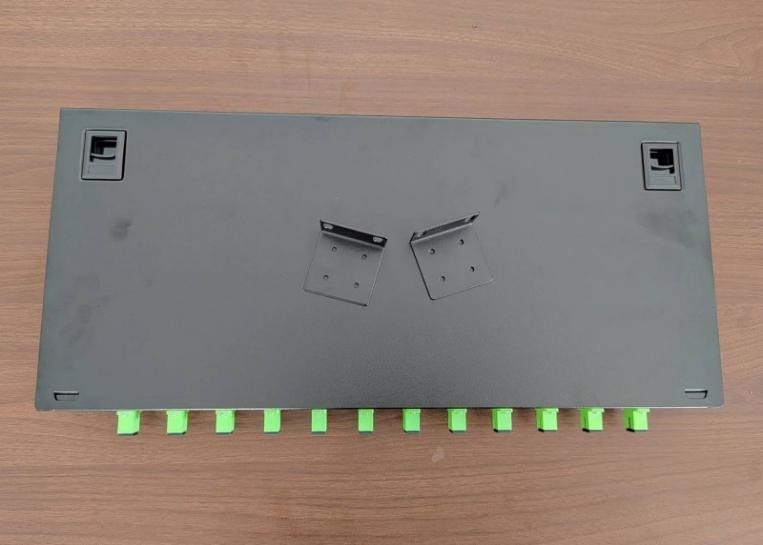 12 Ports Fiber Patch Panel ODF 1U Optical Fiber Terminal Box SC Pigtail Adapter
