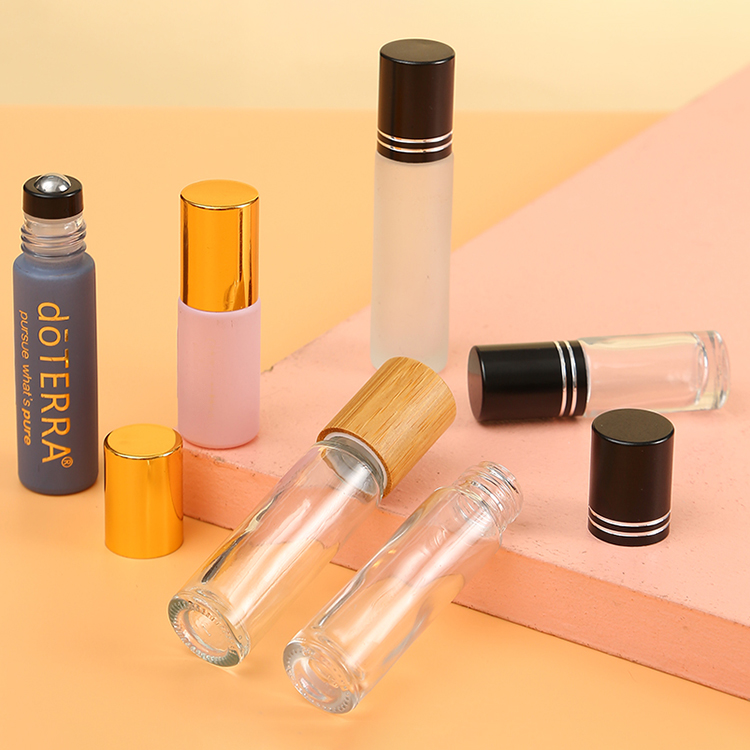 5ml 10ml 15ml Bamboo Wooden Glass Roller Ball Deodorant Bottle for Essential Oil Roll on Perfume without Reed Diffuser