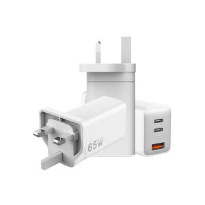 Wholesale GaN Fast Charging Block 65W 3 Port USB Wall Charger Customized Logo from china suppliers