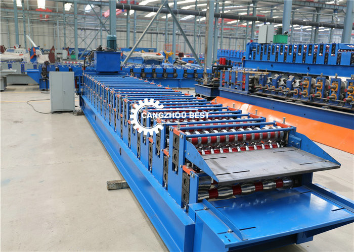 Metal Double Layer Cold Roll Forming Machine For Roofing Sheets & Tile Steel Profile