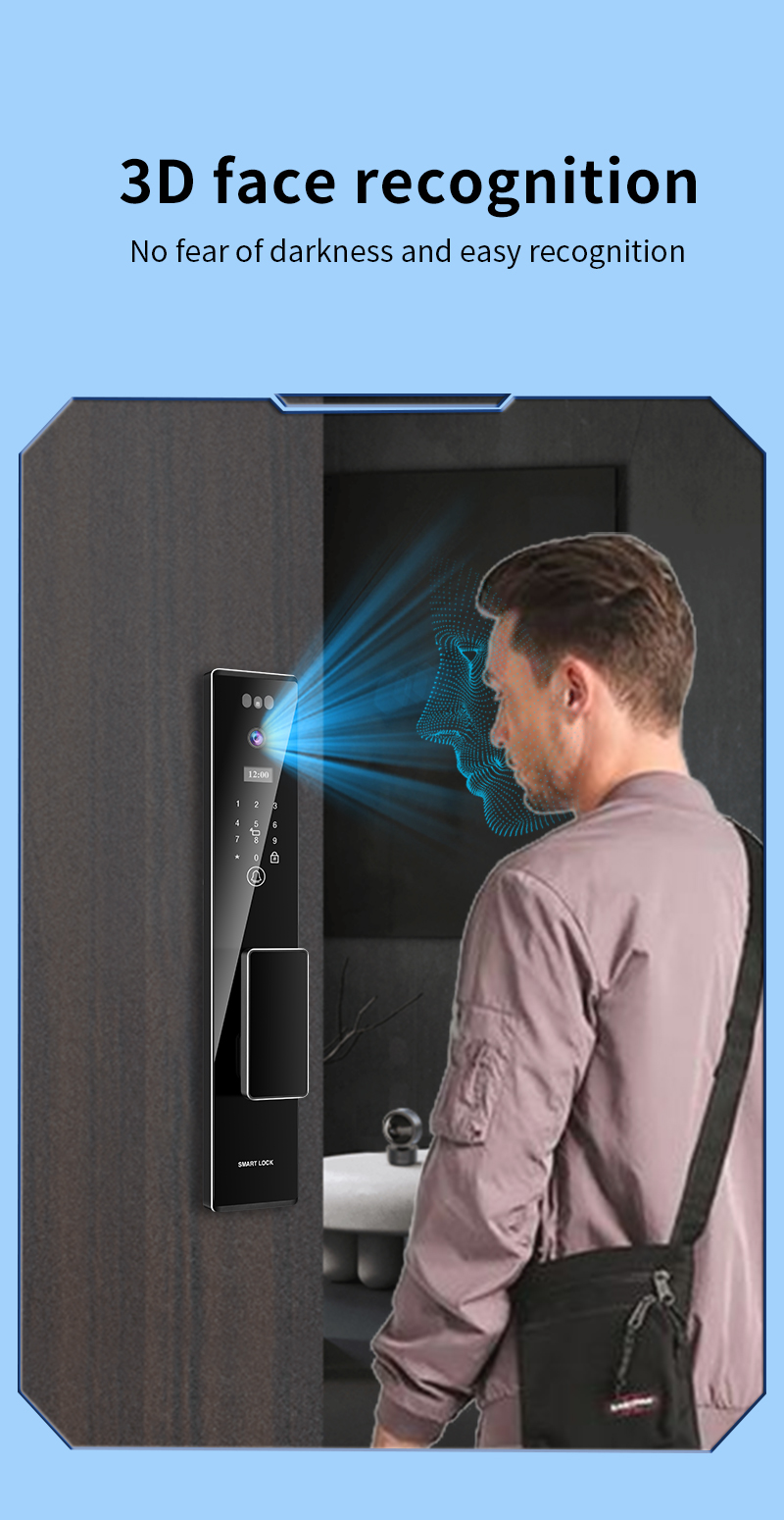 Intelligent CNC Process Smart Door Lock Fingerprint Card Face Smart Lock