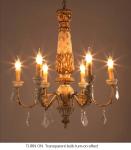 Wood Bead chandelier lighting lustre bois for country farmhouse rustic