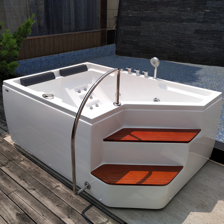 66" 2 Person Air Bathtub For Adults Air Jet Soaking Tub Freestanding