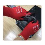 CE Level 3 Women Red Nylon Knit General Maintenance PU Gloves